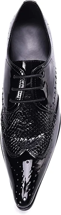 Men's Wingtip Brogue Derby High Heel