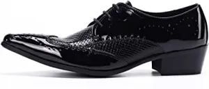 Men's Wingtip Brogue Derby High Heel