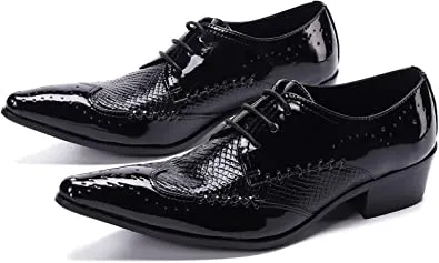 Men's Wingtip Brogue Derby High Heel