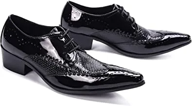 Men's Wingtip Brogue Derby High Heel