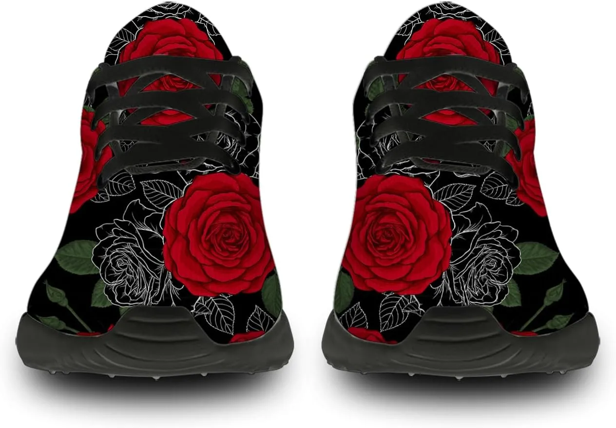 Mens Womens Rose Shoes Lightweight Running Tennis Gym Athletic Shoes Walking Sneakers Gifts for Him Her