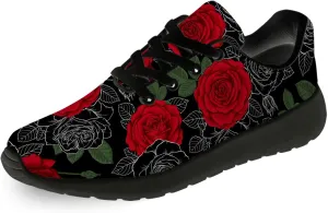 Mens Womens Rose Shoes Lightweight Running Tennis Gym Athletic Shoes Walking Sneakers Gifts for Him Her