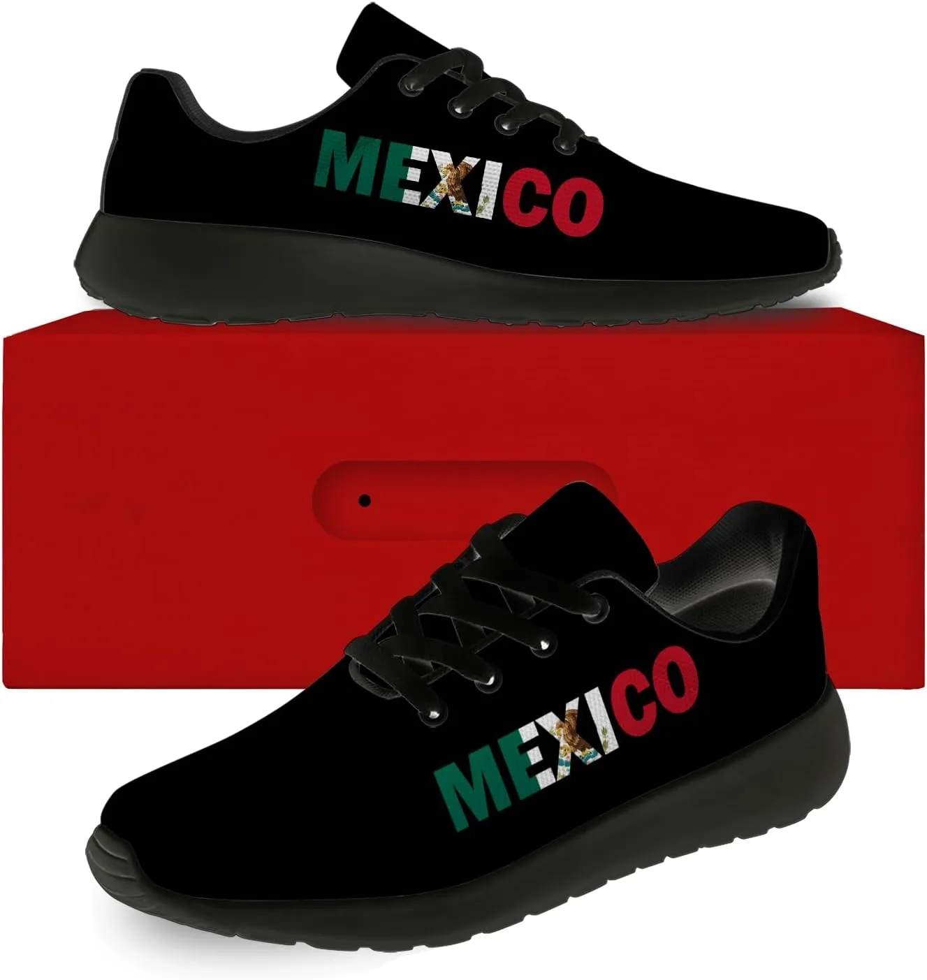 Mexican Flag Shoes Lightweight Comfortable Running Tennis Walking Fashion Sneakers for Men Women