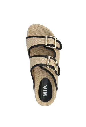 Natural Black Gazell Raffia Sandal