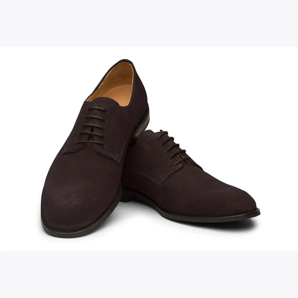 Navy Blue Classic Suede Derby