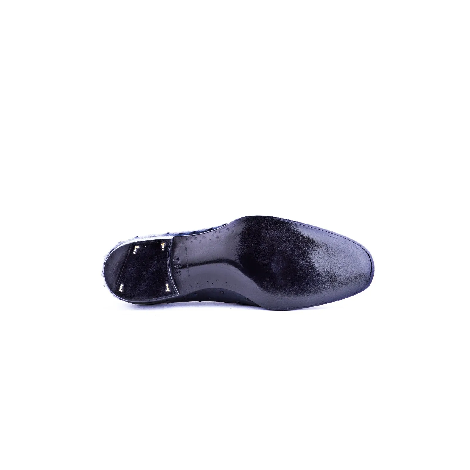 Norwegian Loafer in Royal blue ostrich leather