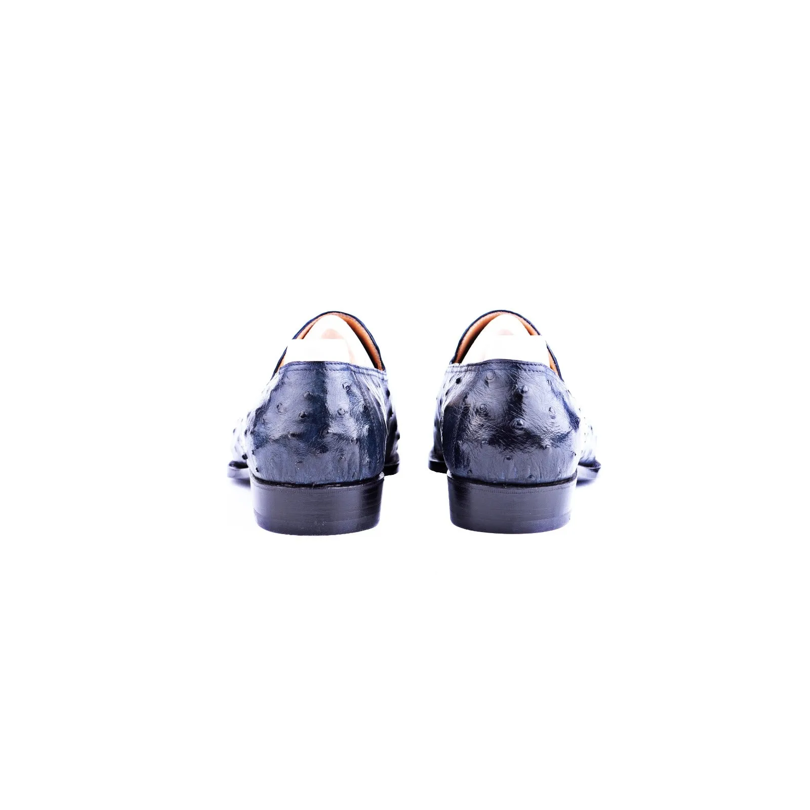 Norwegian Loafer in Royal blue ostrich leather