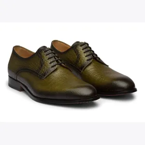 Olive Croco Patina Derby