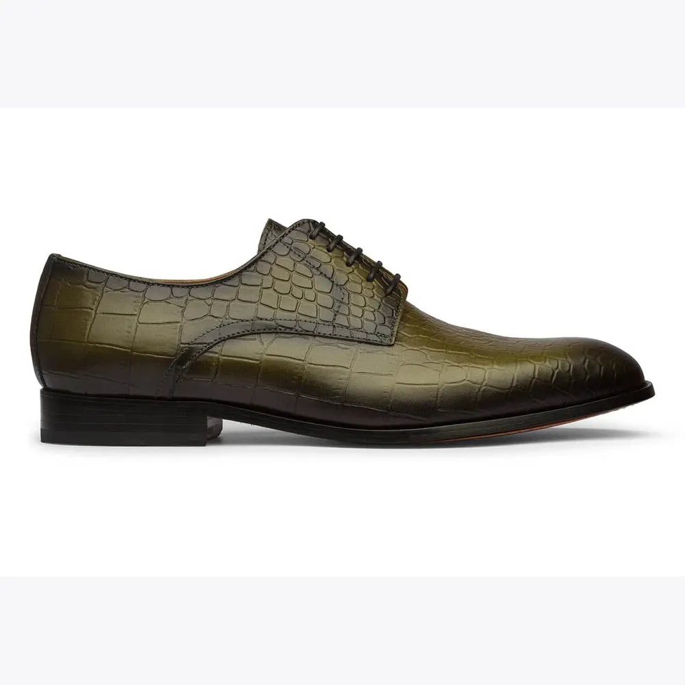 Olive Croco Patina Derby