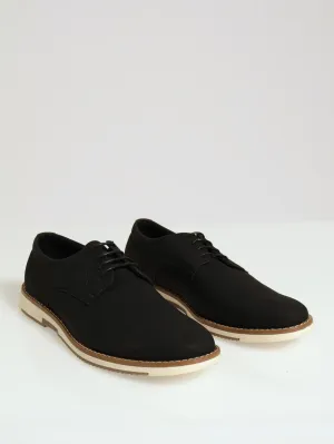 Pu Lace Up Smart Casual Derby - Black