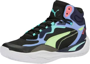 PUMA Playmaker Pro Mid Sneaker, Black-Electric Purple, 6.5 US Unisex Big Kid