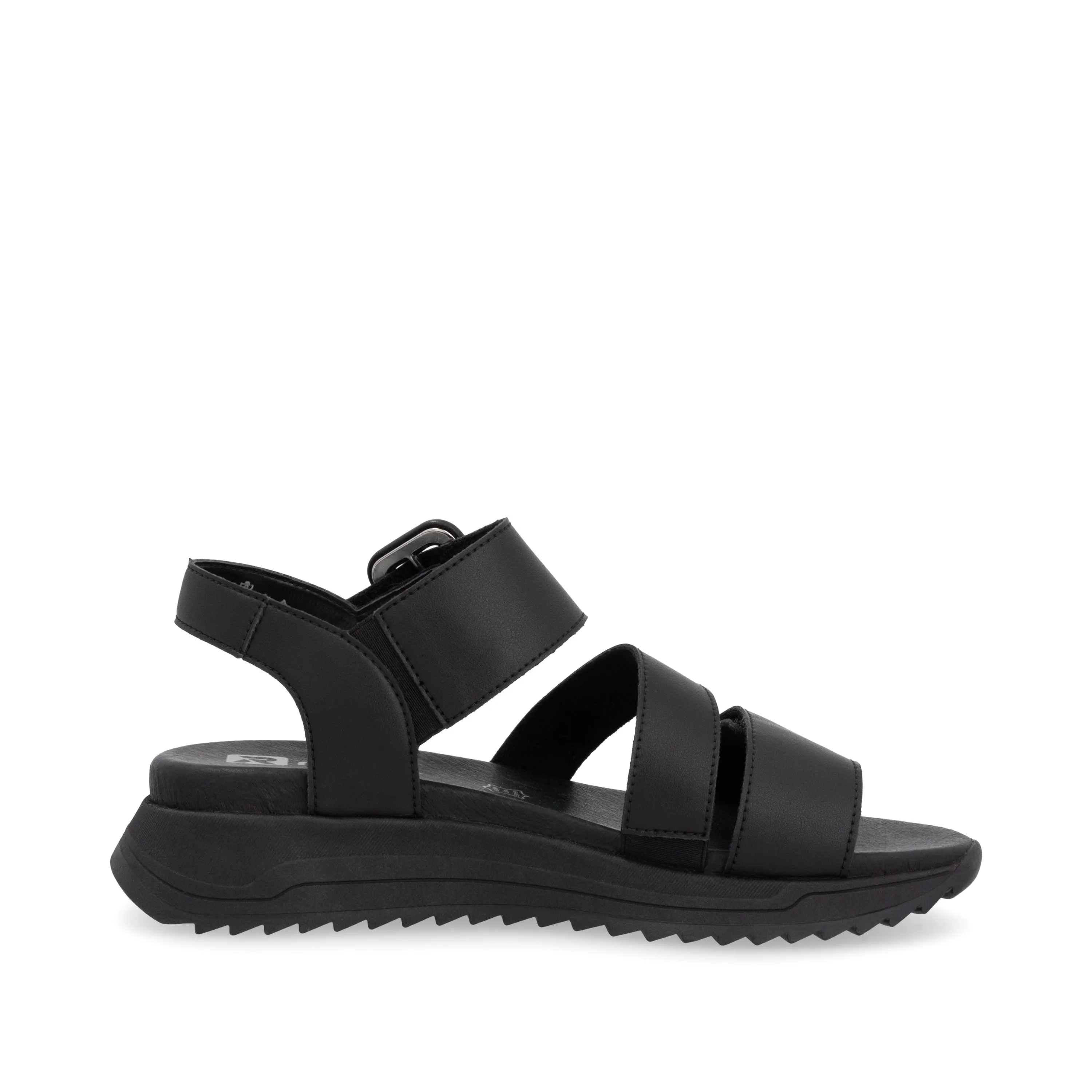 Rieker W295000 Womens Black Chunky Buckle Sandal