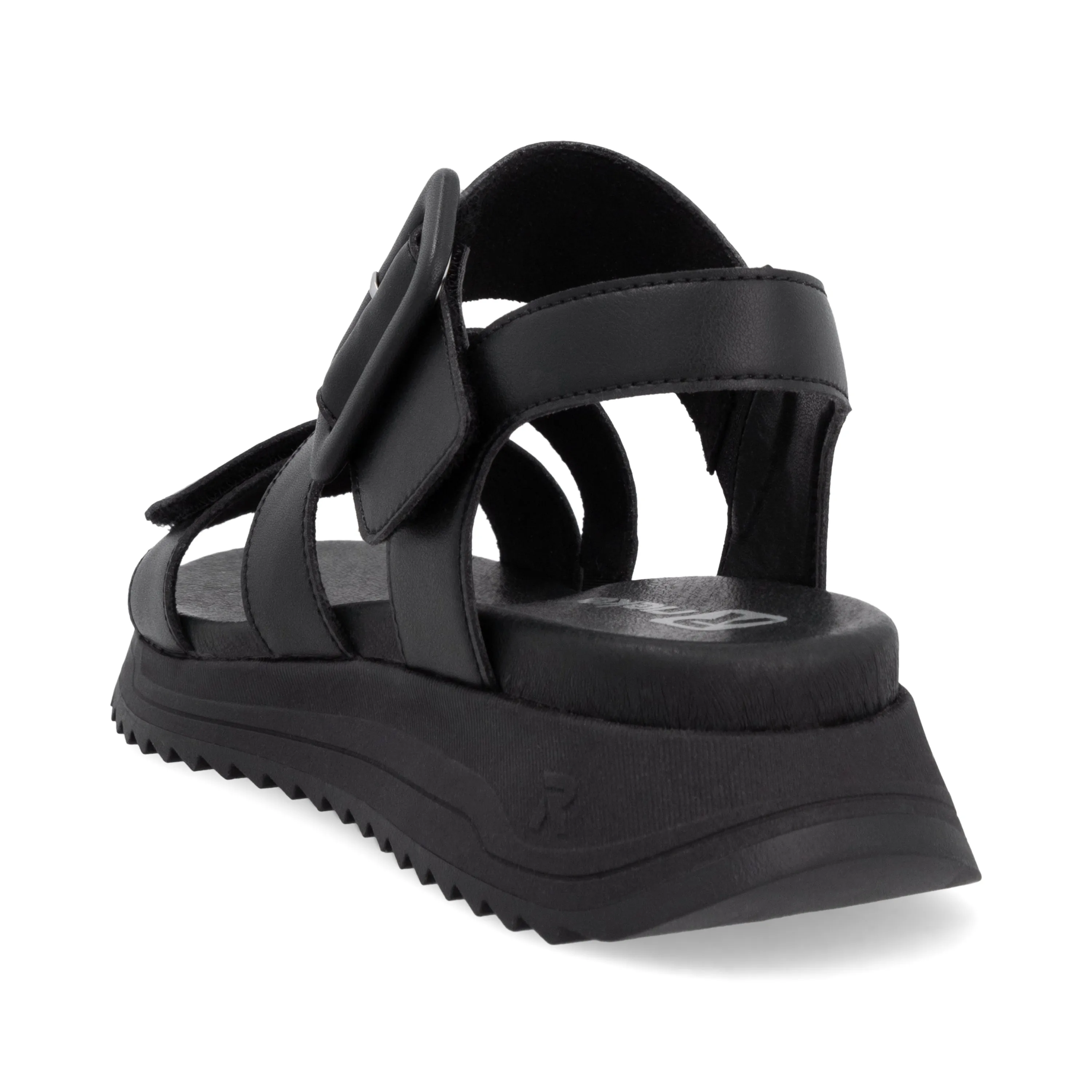 Rieker W295000 Womens Black Chunky Buckle Sandal