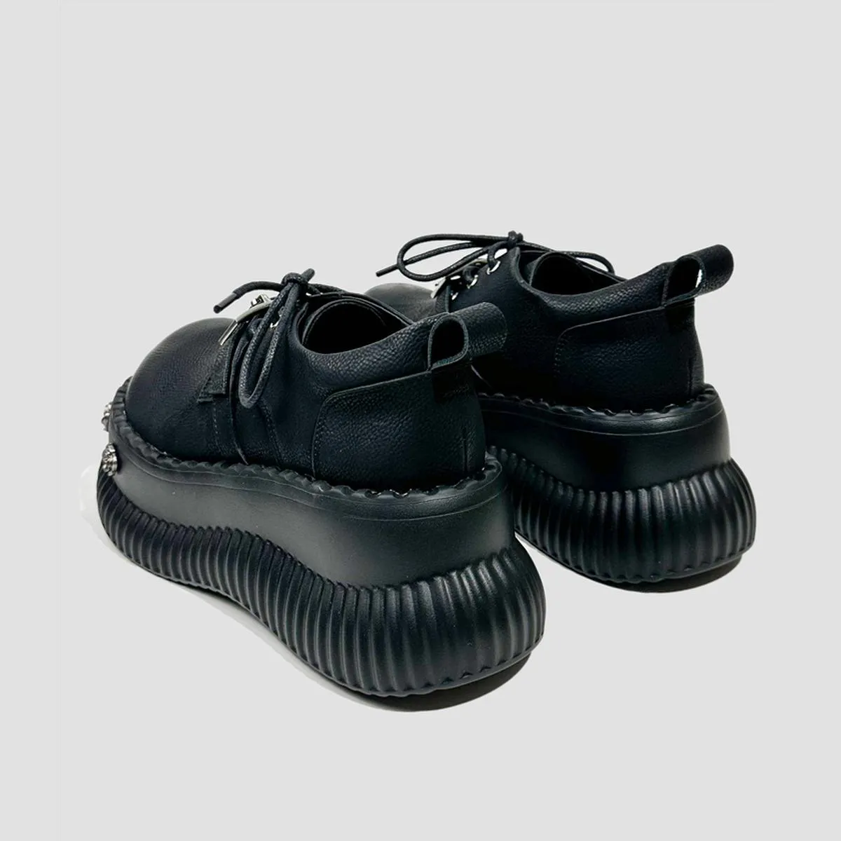 Rose Studded Platform Derby Shoes