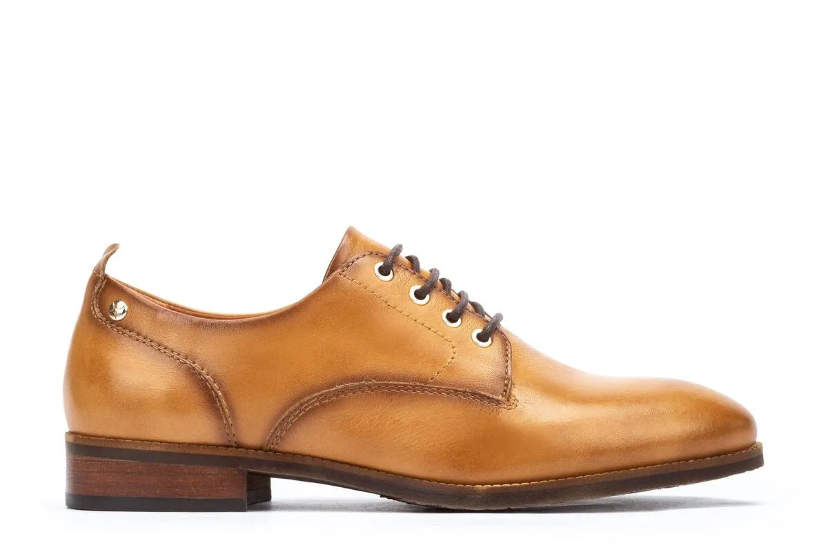 'Royal' women's lace-up derby shoe - Almond brown