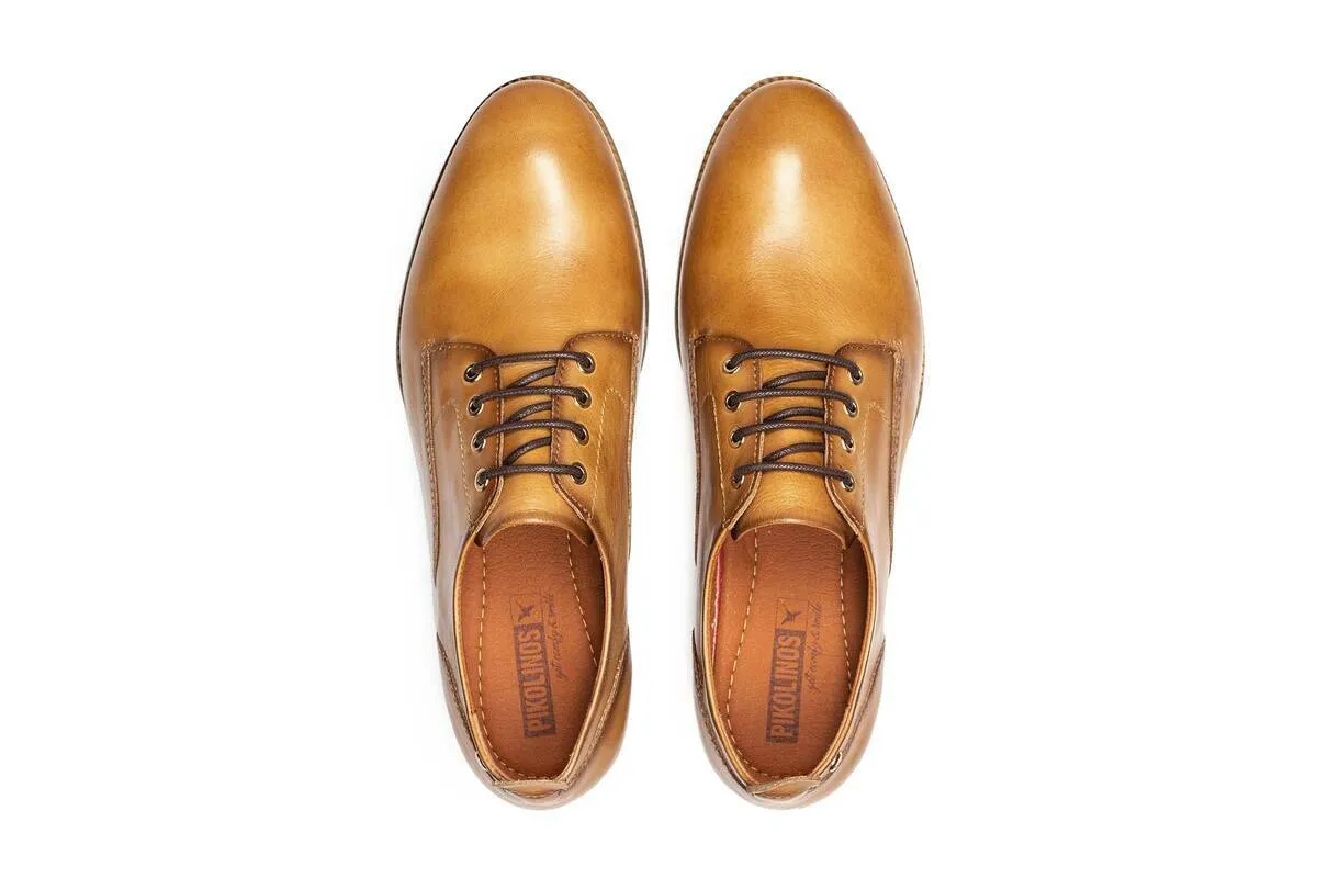 'Royal' women's lace-up derby shoe - Almond brown