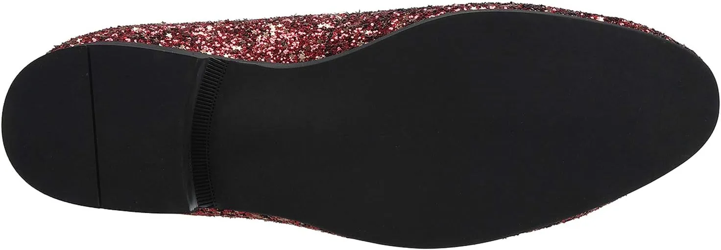 Santimon Mens Slip On Loafer Shoes Metallic Sequins Nightclub Glitter Loafers Luxury Wedding Prom Shoes