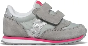 Saucony Kids Baby Jazz Hook & Loop Sneaker, Grey/Silver/Pink, 10 US Unisex Toddler