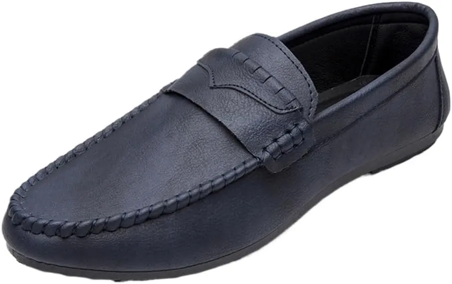 Simple Moccasins Shoes Leather Resistant Comfortable Anti-Slip Fashion Party Slip On Mens Loafers
