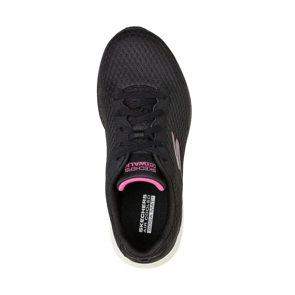 Skechers Womens Go Walk 6 Iconic Vision Black Hot Pink Lightweight Trainers