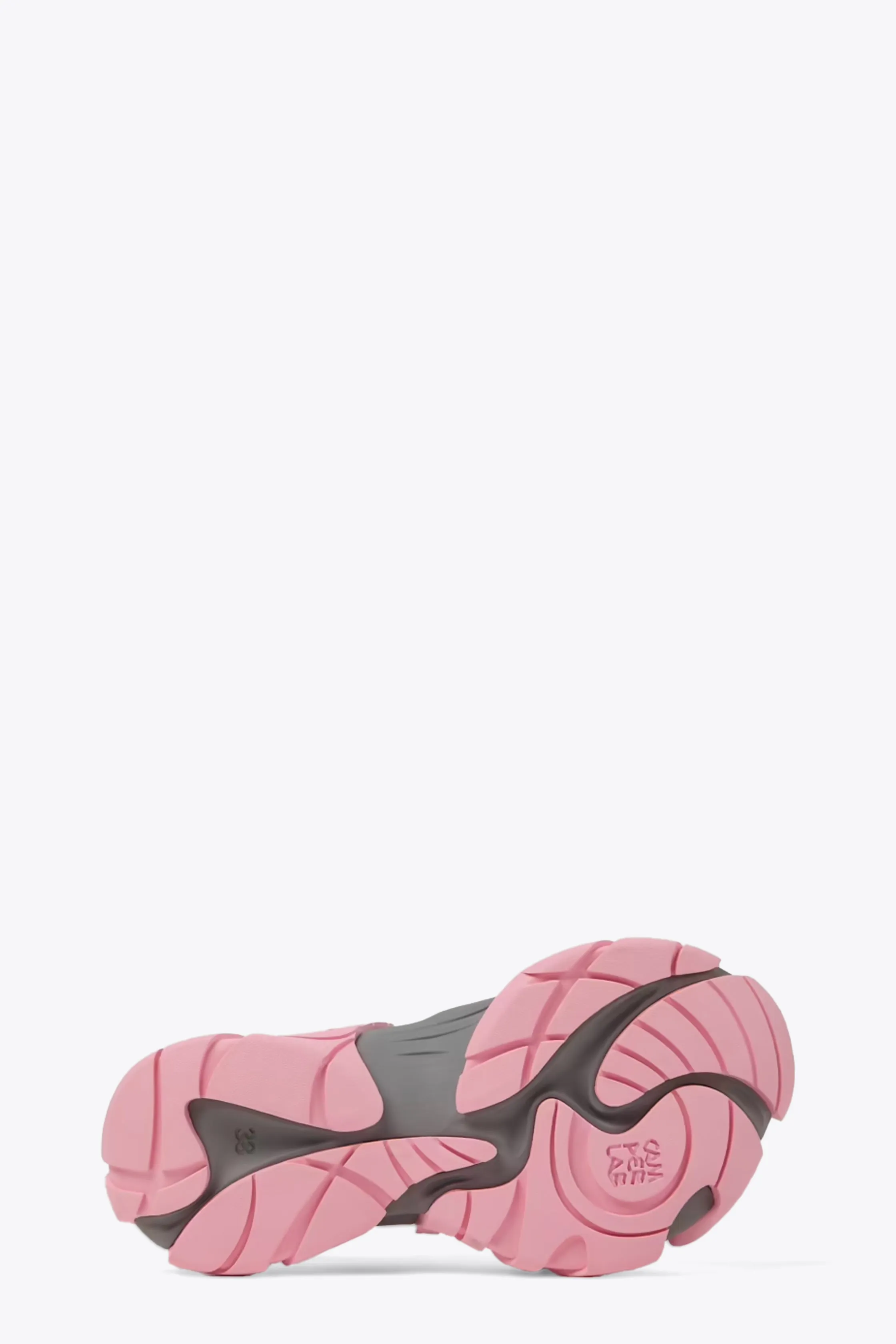 Sneaker bassa in mesh grigia e gomma rosa, nera e panna - Tormenta