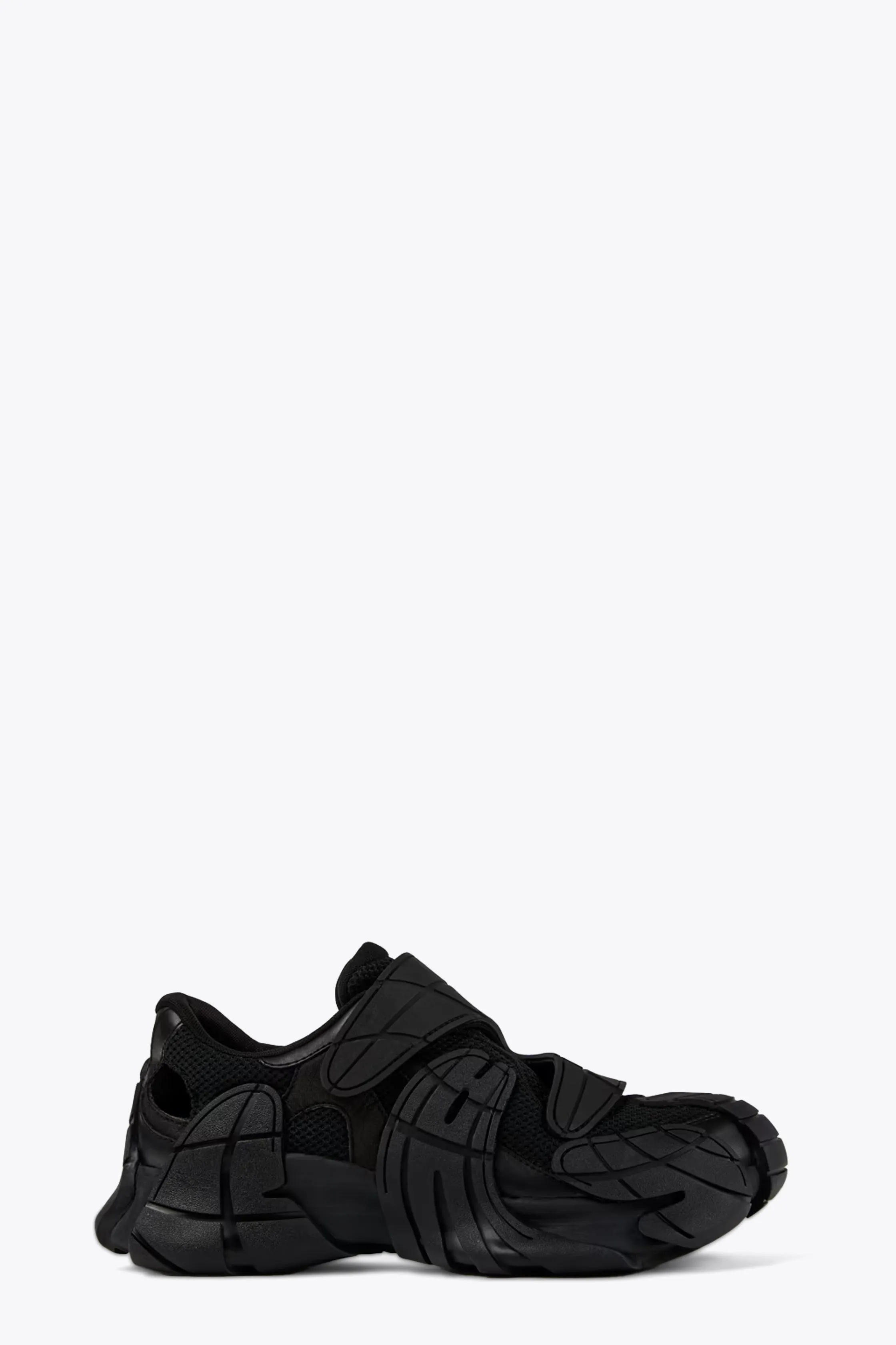 Sneaker nera bassa in mesh e gomma con velcro - Tormenta