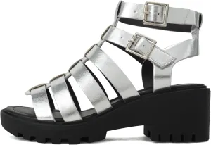 Soda “Rebirth” ~ Women Open Toe Fisherman Multi Strap Buckle Lug Sole Low Block Heeled Sandals