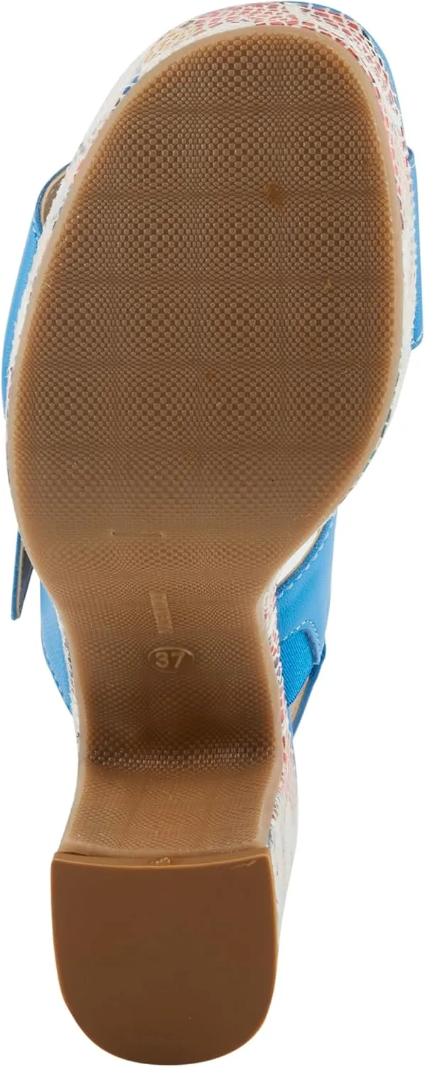 Spring Step Azucar Women's Sandal with Leather Upper and Mosaic Block Heel