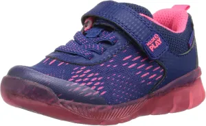 Stride Rite Girl's Made 2 Play Lighted Neo Sneaker, Navy/Pink, 12 W US Little Kid