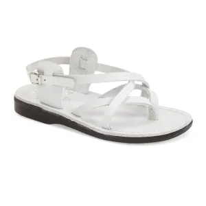 Tamar Buckle - Leather Flip Flop Sandal | White