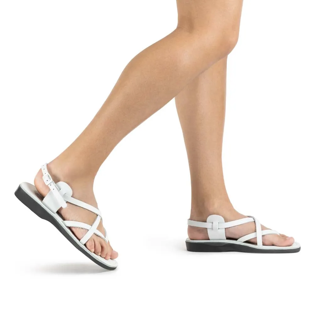 Tamar Buckle - Leather Flip Flop Sandal | White