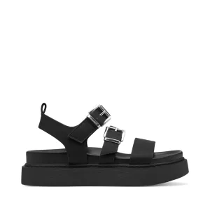 Tamaris Chunky Low Wedge Buckle Black