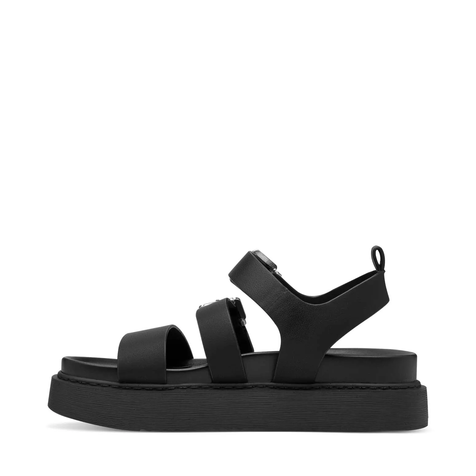 Tamaris Chunky Low Wedge Buckle Black