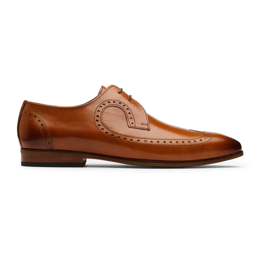 Tan Decorated Derby Wingtips