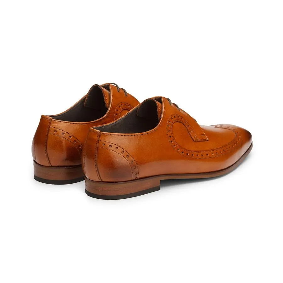 Tan Decorated Derby Wingtips
