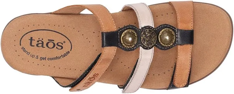 Taos Prize 4 Women's Walking Sandal - Stylish and Adjustable Three Strap Open Back Slide On Walking Sandal with Premium Arch Support and Cushioning for All Day Comfort