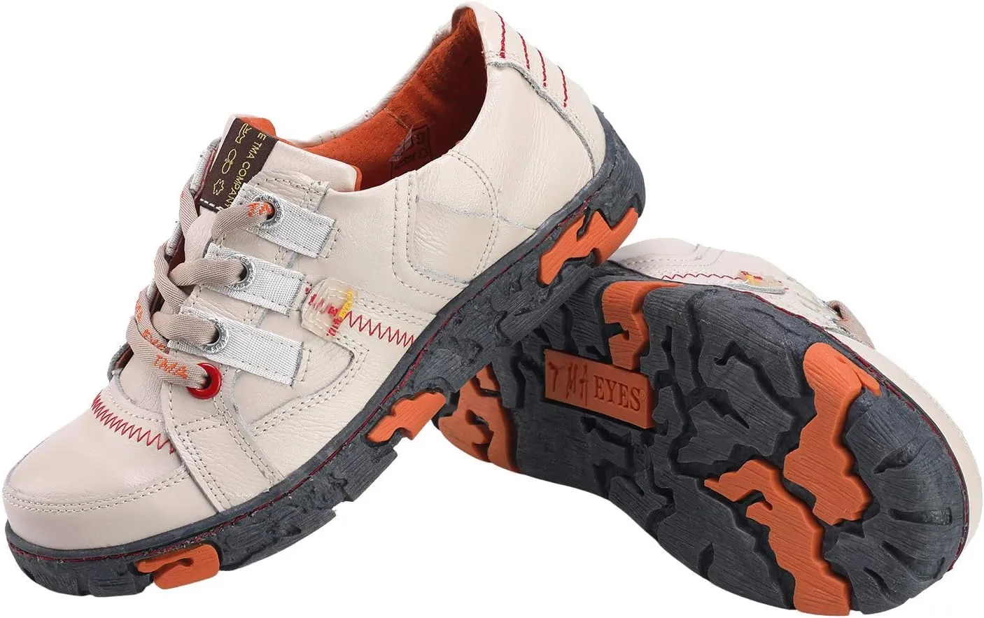 TMA EYES Women's Vintage Lace-Up Sneakers Hand-Stitched Anti-Slip Round Toe Design Soft Insole Breathable Casual Shoes