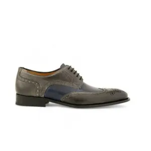 Wingtip Derby Lace up Shade Grey Hand Painted Shoes