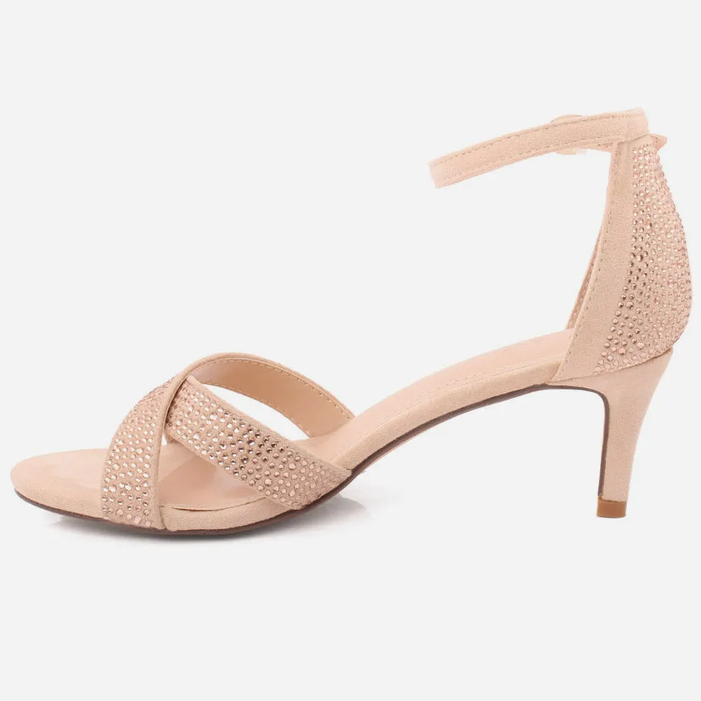 Women "Bette" Buckle Fastening Cross Over Straps Sandals