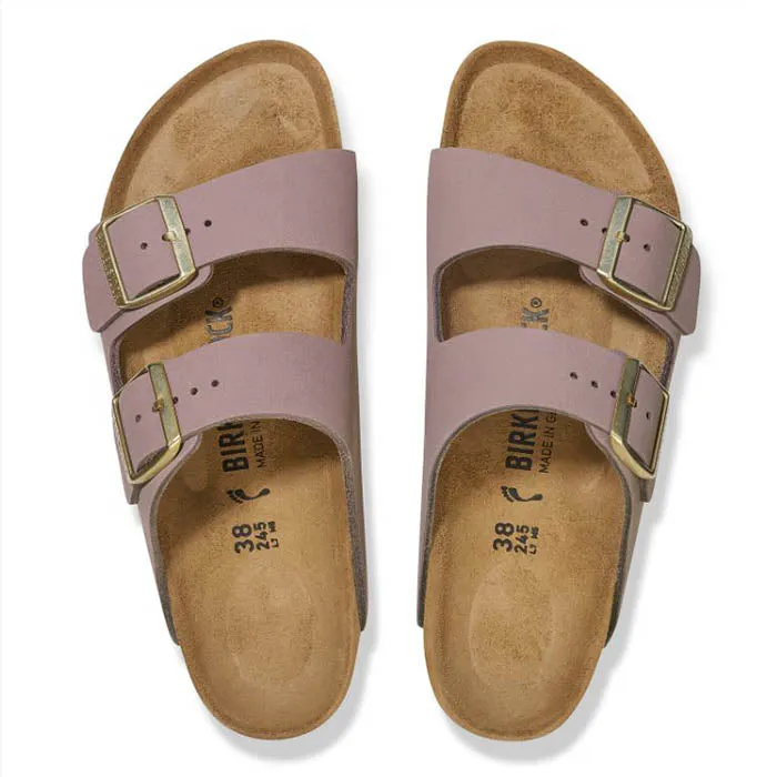 Womens Birkenstock Arizona Nubuck Narrow in Faded Purple