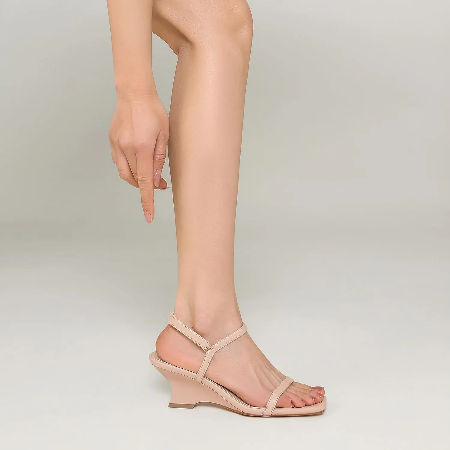 Women's Heels Wedges Sandals Low Block Sandal Square Open Toe Heels for Women with Ankle Strap Comfort Party Dress Shoes