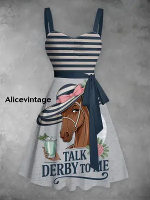 Women's Talk derby to me striped lace-up dress