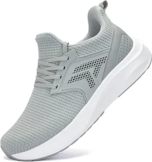 ZZS Mens White Sneaker Tennis Shoes - Slip On Running Shoes Lightweight Casual Walking Shoes for Athletic Workout Gym