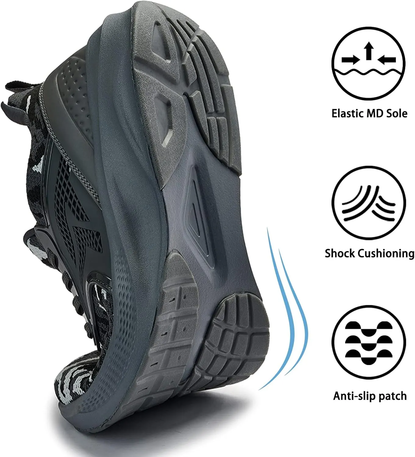 ZZS Mens White Sneaker Tennis Shoes - Slip On Running Shoes Lightweight Casual Walking Shoes for Athletic Workout Gym