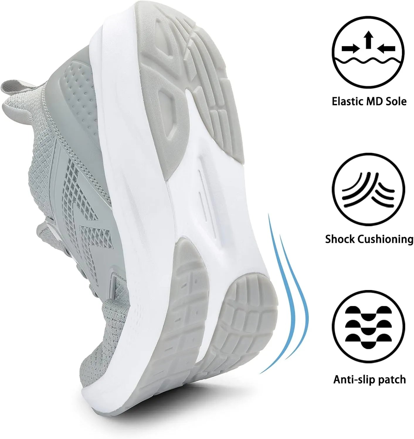 ZZS Mens White Sneaker Tennis Shoes - Slip On Running Shoes Lightweight Casual Walking Shoes for Athletic Workout Gym